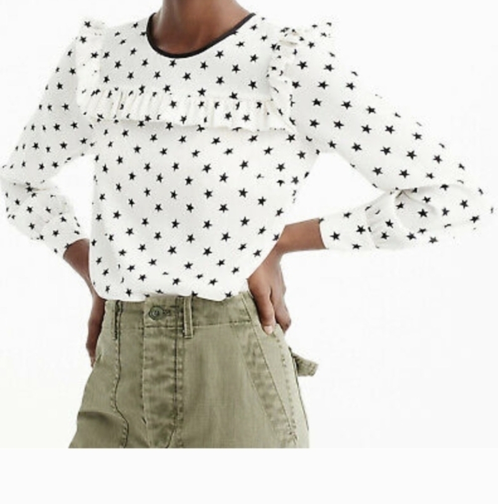 J.Crew, silk stars blouse, size 2